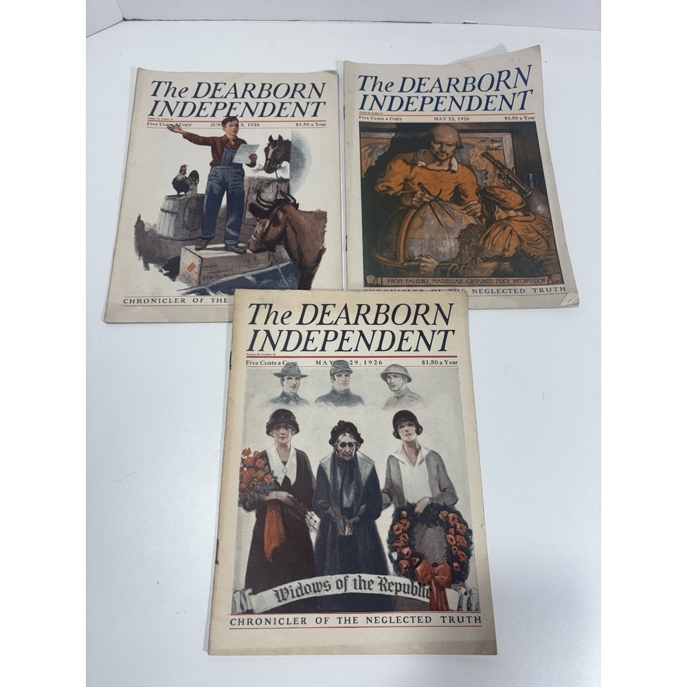The Dearborn Independent 3‎ Lot 1926 May And June Volume 26 #31-32-33